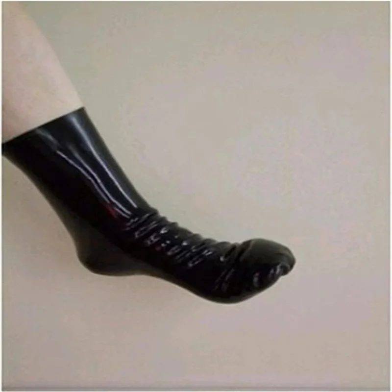 

Handmade Unisex 0.4mm Black Latex Rubber Socks Customize for Men Women