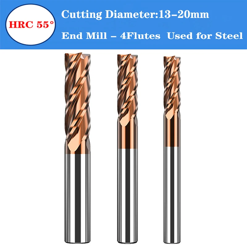 

1Pcs 4 Flutes HRC55 Carbide End Mill Milling Cutters Alloy Coated Tungsten Steel End Mills Cutting Tools CNC Machining End Mills