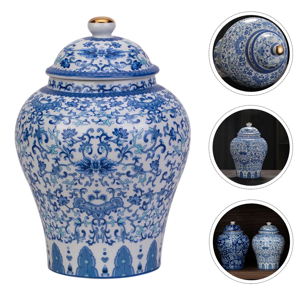 

Vintage Chinese Style Airtight Exquisite Multipurpose Loose Tea Leaf Jar Ceramic Storage Jar Storage Jar Sealed Storage Jar
