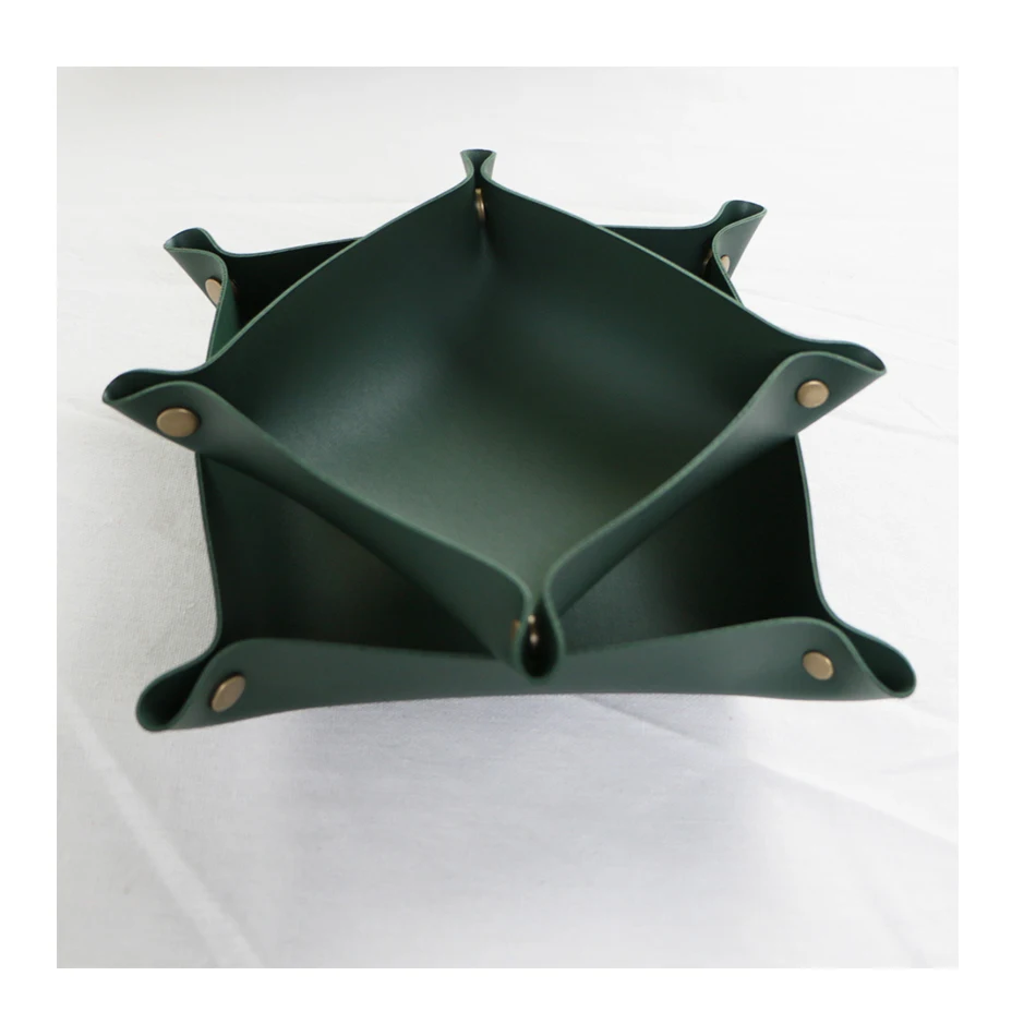 

PU Leather Storage Box Portable Folding Box For Office And Home Jewelry Tray Keys Lipstick Small Items Organiser Desktop Decor