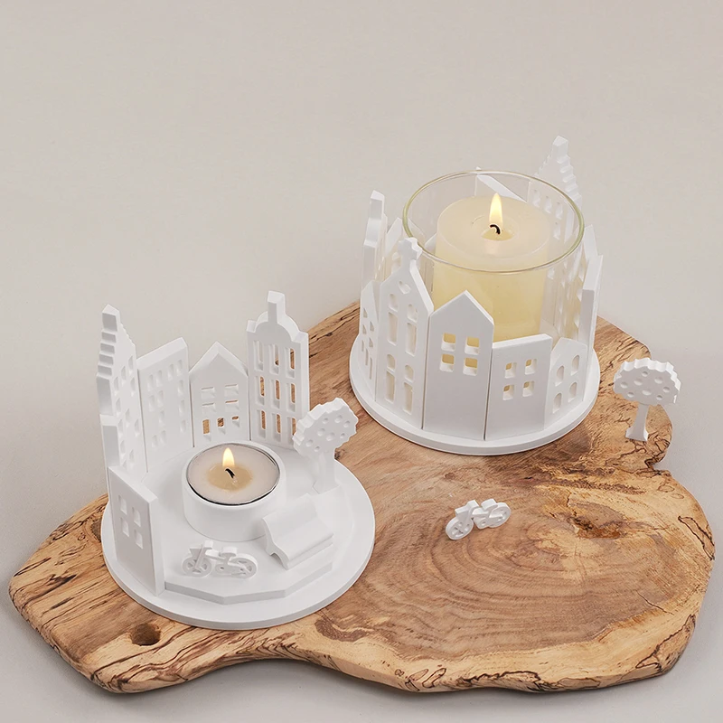 House Epoxy Silicone Mold Round Concrete Plaster Tea Light Candle Holder Desktop Suitable For Home Decoration