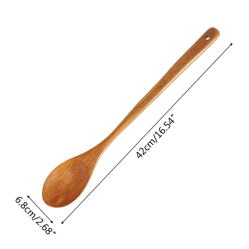 

16.5 inch Giant Wood Spoon Long Handled Wooden Spoon For Cooking And Stirring Kitchen Utensil A0NC