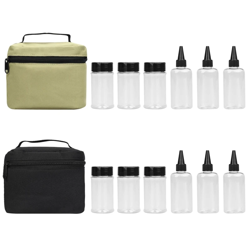 

Seasoning Bottles Dispenser with Bag Transparent Leak-Proof Powder Spice Shaker NEW