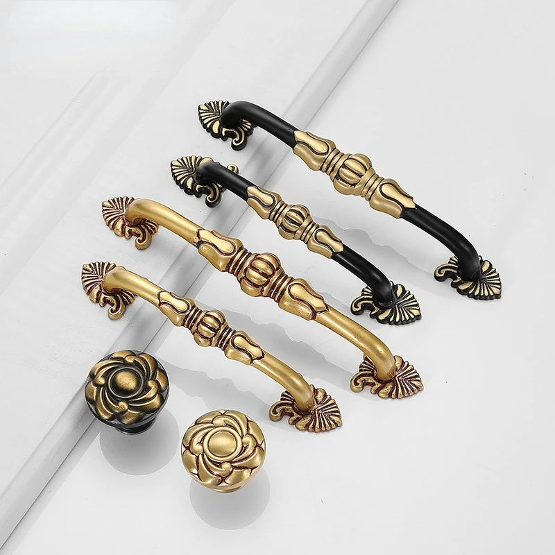 

European Style All Copper Cabinet Door Handle New Chinese Style Pure Copper Wardrobe Cabinet Handle Head Cabinet Drawer Handle
