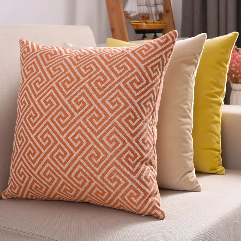 

Cushion Cover Beige White Pillowcase Decorative Pillowcase Square Home Decoration Pillowcase
