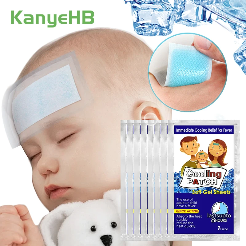 8 шт. = пакетов охлаждающий пластырь детская лихорадка медицинский мигрень