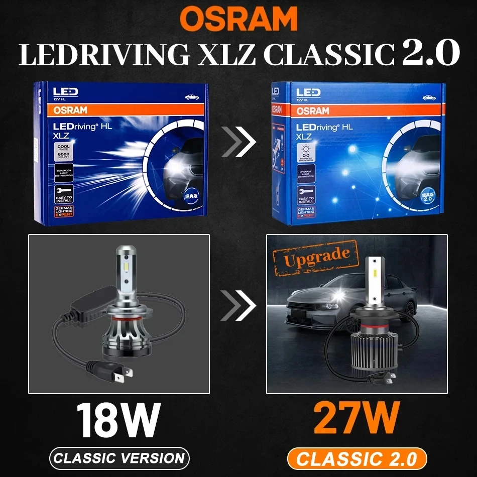 OSRAM LED H1 H4 H7 H11 Оригинальная лампа для фар H8 H16 9012 HIR2 HB3 HB4 Противотуманная фара 27 Вт
