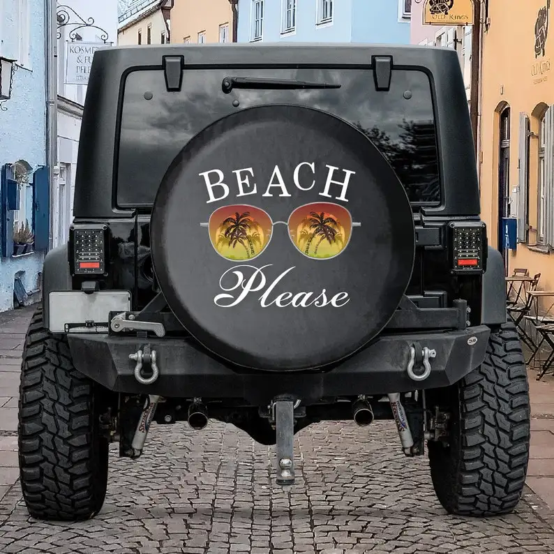 

Beach Please Tire Cover - Spare Tire Cover For The Tire Cover Comes With Camera Hole Option - Tire Covers For ,RV,CRV,B