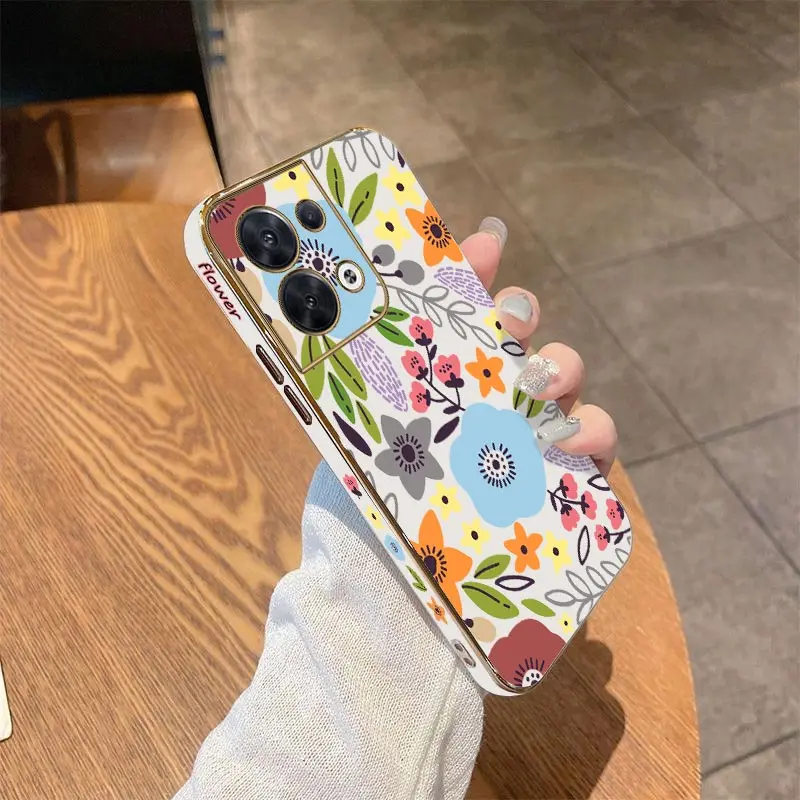 Великолепный чехол с роскошным цветочным покрытием для OPPO Reno 8Pro 8T 8 7 7Lite 10 10Pro 6ProPlus