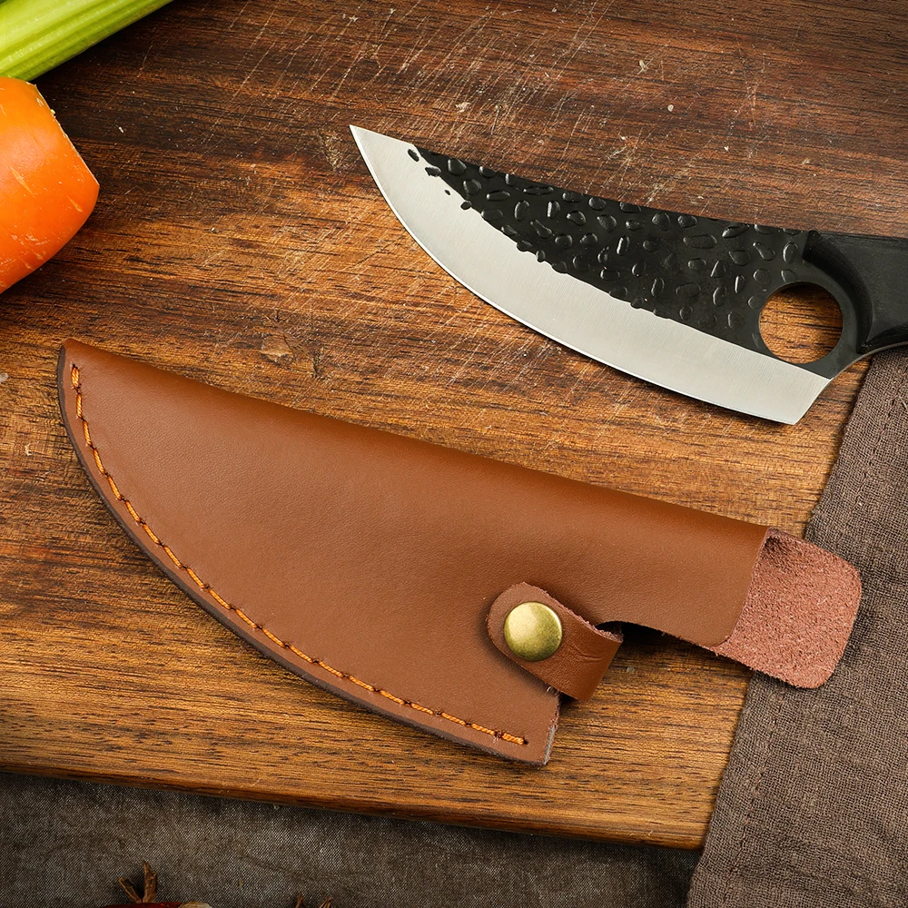WAK Handmade Forged Kitchen Cleaver Knives Curved Pakkd Wood Handle 4Cr13 Stainless Steel Knife For |