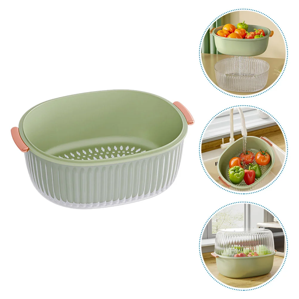 

Bowl Fruit Basket Strainer Washing Colander Drain Vegetable Fruitsbaskets Kitchen Layered Double Strainerspasta Noodlecontainer