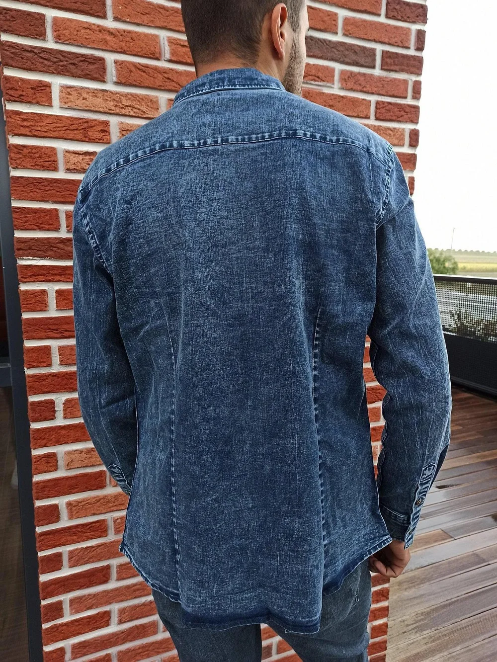 EUOW Autumn Winter Fashion Cotton Long Sleeve High Quality Heavy Industry Washed Denim Shirts Men Casual Coat Streetwear Pocket