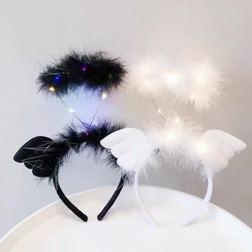 

Super Fairy Women's Headband Angel Hair Band Headdress Kawaii Lolita Glowing White Hair Hoop Cosplay Anime Accessories