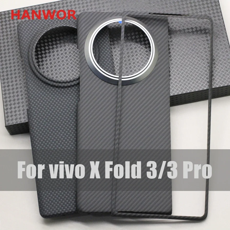 Фото HANWOR 600D Ультратонкий складной чехол из углеродного волокна для VIVO X Fold 3 Pro Роскошный складной чехол из арамидного волокна X Fold 3 №1