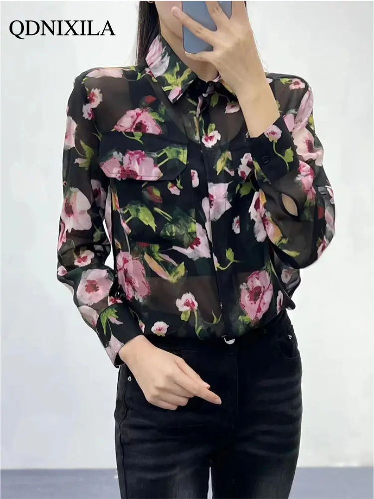 

Fashion Woman Blouse 2023 Shirt & Blouse Silk Commuter Women's Shirt Elegant and Youth Woman Blouses Korean Women's Clothes
