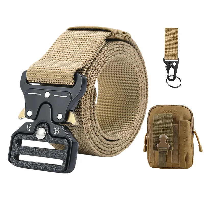 2023 New Military Tactical Belt 3.8cm Alloy Swivel Buckle Real Nylon Army Combat Belt Suit  Men's Girdle Free Military Equipment