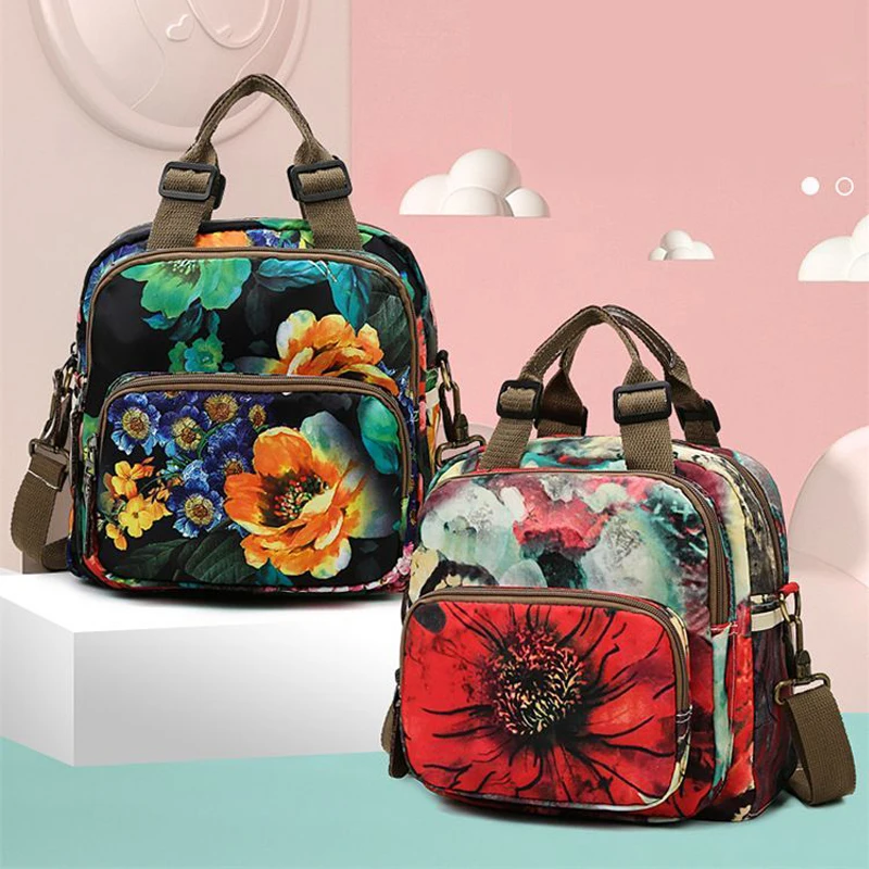 2022 New Diaper Bag backpack Shoulder Bag Women Backpack Flower Ladies Backpack baby bag Travel Backpack Baby Care wetbag