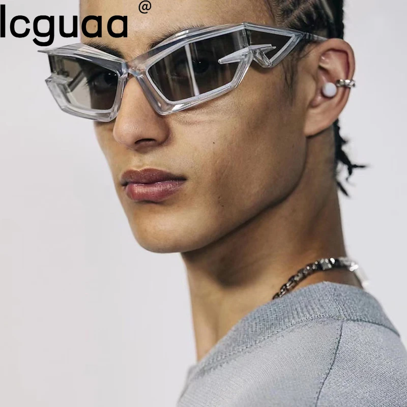 

Cat Eyes Steampunk Silver Women's Sunglasses Luxury Brand Designer Futuristic Sunglasses For Men Goggles Lentes De Sol Hombre