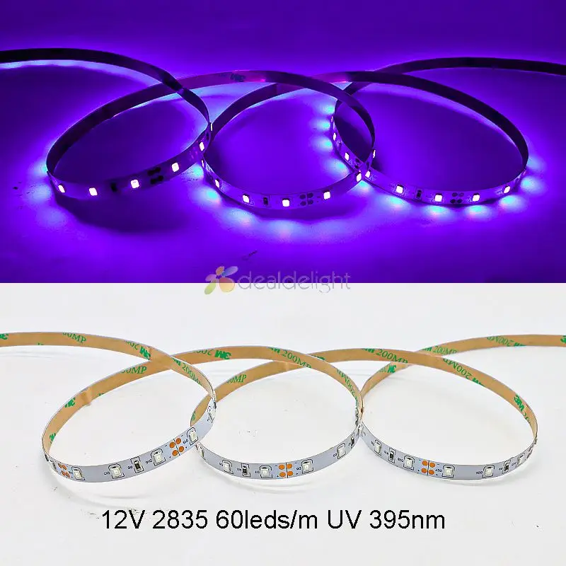 Фото DC12V 5 м/лот 3528 SMD 600 Led s ультрафиолетовая Светодиодная лента 39-нм №4