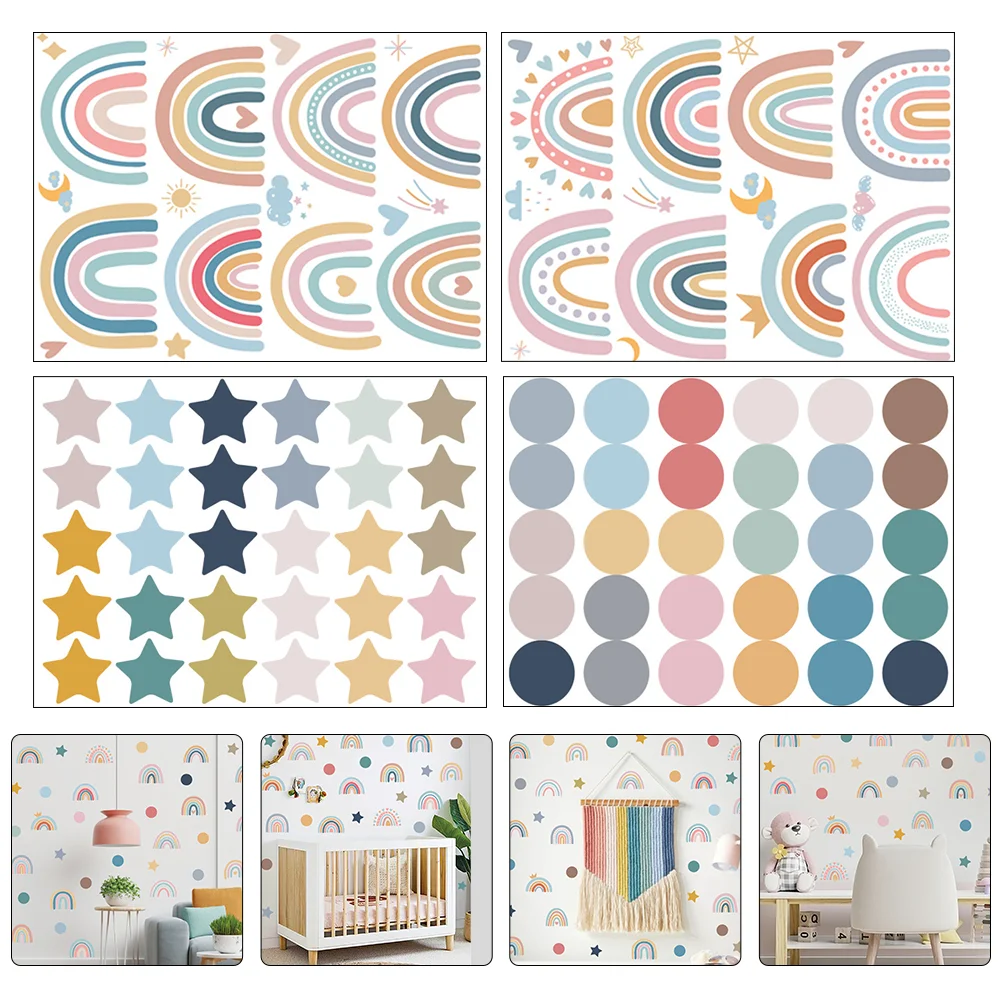 

2 Sets Of Wall Decorative Kids' Room Decorative Wall Decals Rainbow Room Decor Rainbow Wall Decor Wall Decals