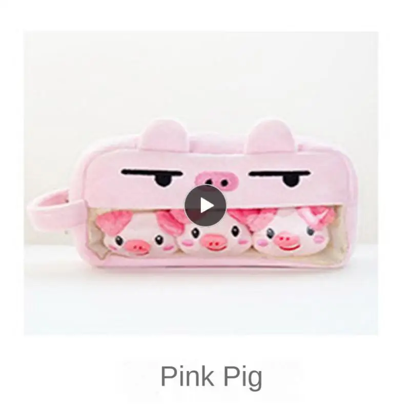 

Пенал с маленьким медведем, удобная тканевая плюшевая сумка для хранения канцелярских принадлежностей, вместительная плюшевая сумка для ручек и ручек