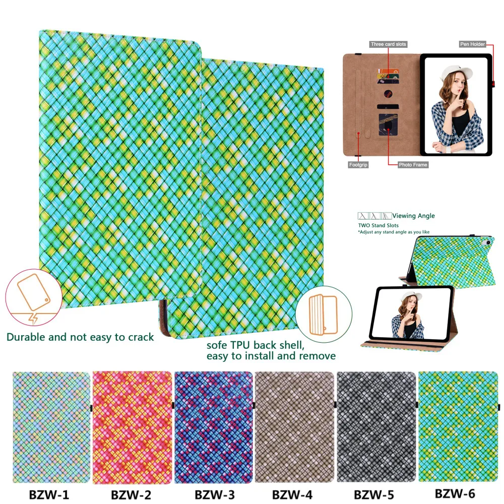 

Fashion Weave Pattern Leather Flip Table Case on for Xiaomi Pad 5 Wallet Card Slots Cover for Pad 5 Pro Shockproof Stand Cover