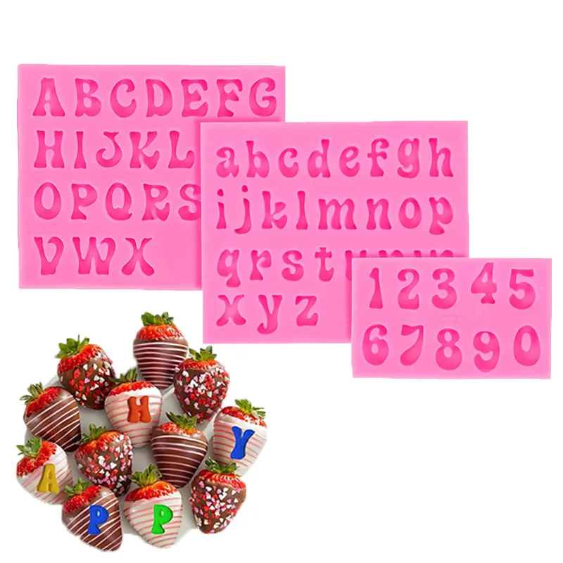 

New DIY Arabic Numerals English Alphabet Silicone Mold Handmade Chocolate Pastry Cake Decoration Baking Tool Fondant Cookie Kit