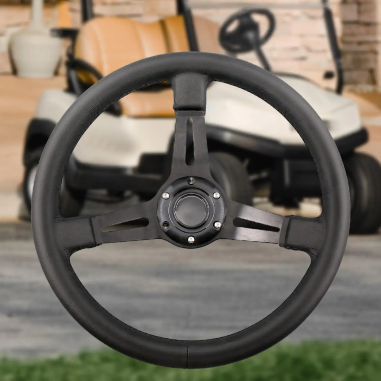 Golf Cart Steering Wheel PU for Club Car  for Yamaha with Adapter DIY