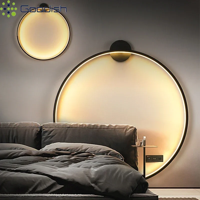 Фото Скандинавские настенные светодиодные светильники Nordic Luxury-lite Golden Ambiance Circle из железа, креативные светильники для гостиной, декоративные люстры для дома №3