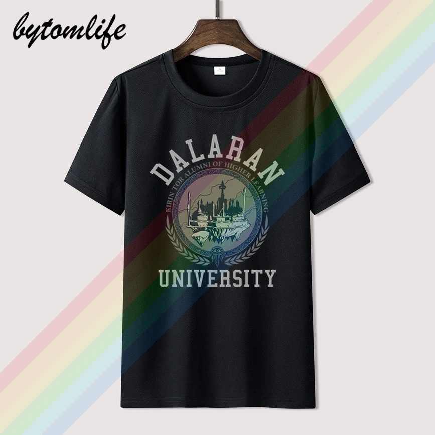 

2020 Hot Sale Game T Shirt Brand T Shirt World Of Warcraft Men's Dalaran University Premium T-Shirt Men's Short Sleeves Tops Tee