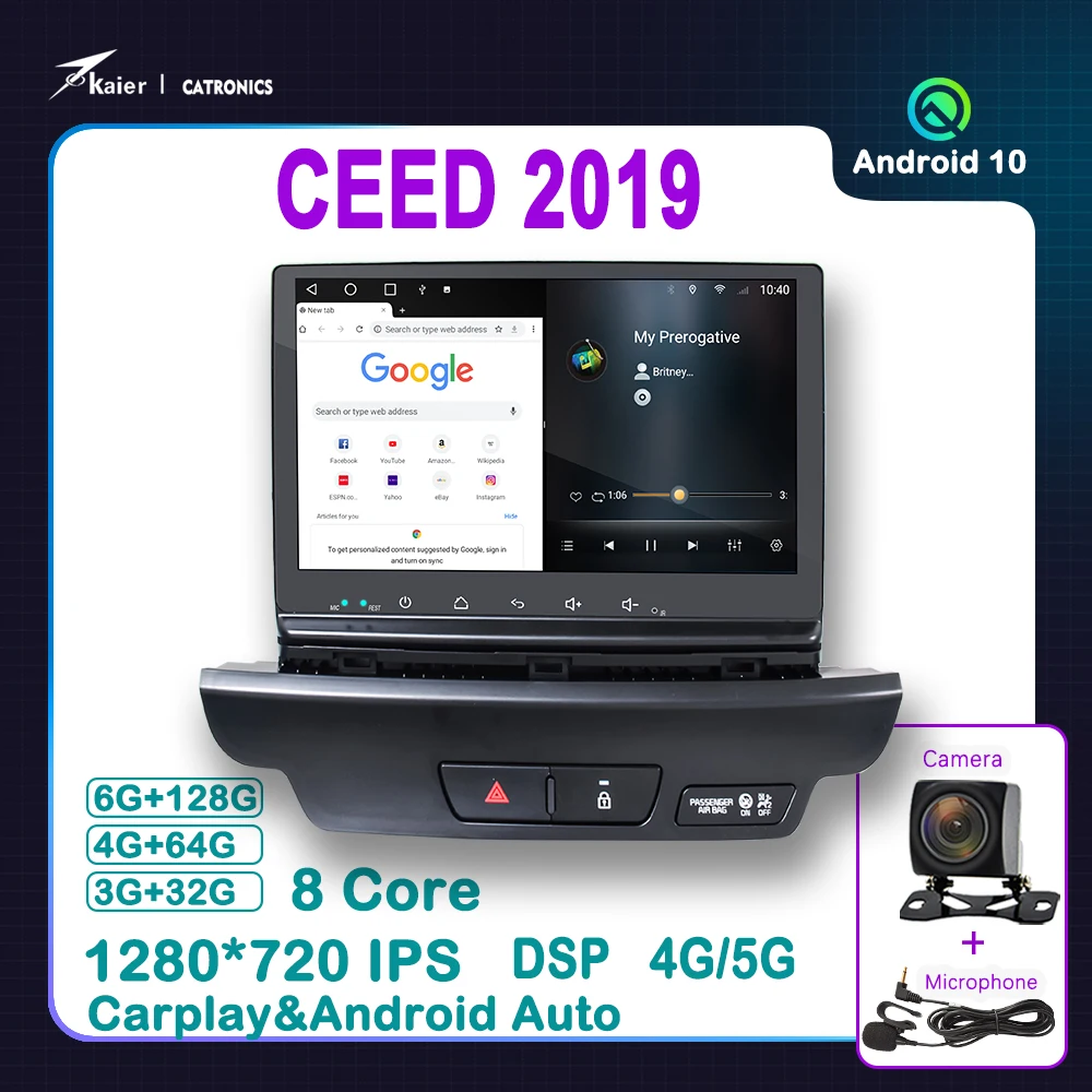 

KAIER 6G+128G 1280HD SCREEN for CEED 2019 Car DVD Multimedia Radio GPS Player with DSP 4G Internet Car Audio Carplay No 2din
