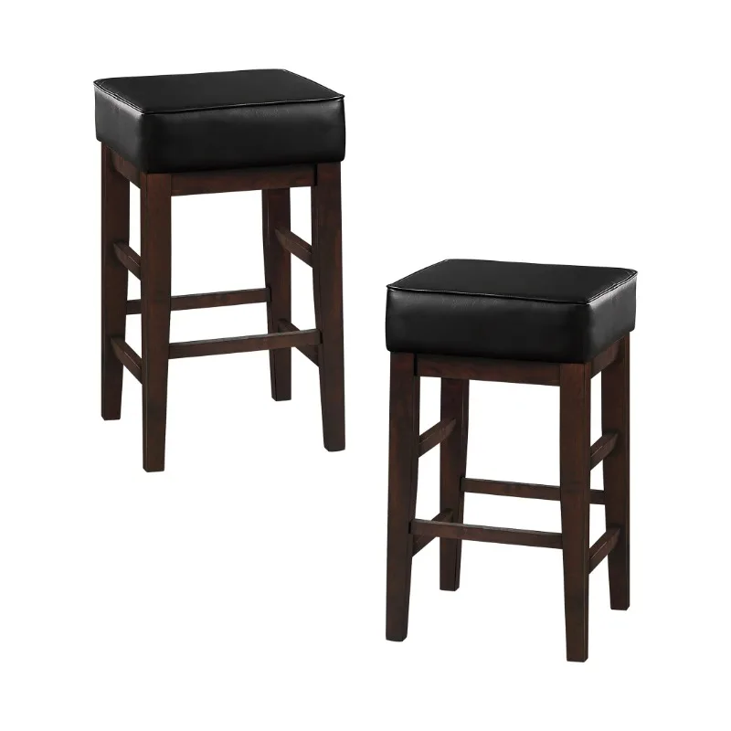 

OakvillePark Holbrook Square Counter Height Barstool (Set of 2), Black