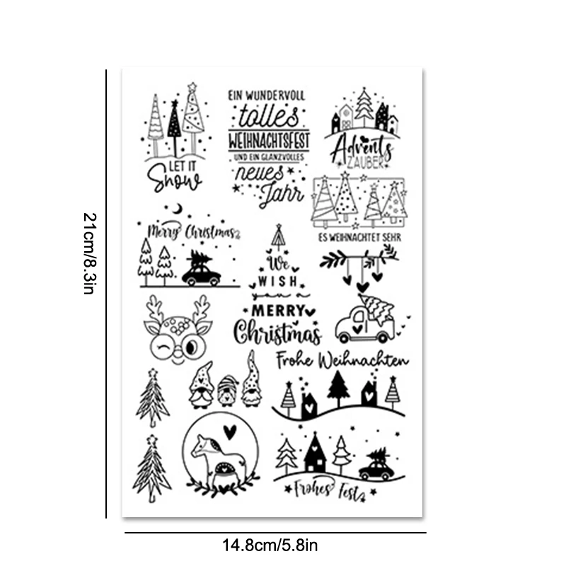 Упаковка из 6 наклеек формата А5 рождественские наклейки фольги для переноса