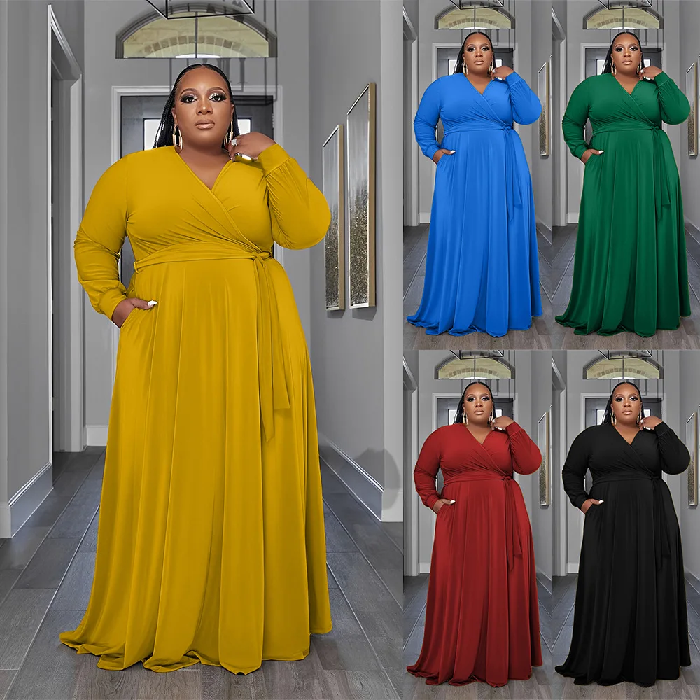 

Autumn New Arrival Casual Ladies Oversized Dress with Pocket Swing Skirt