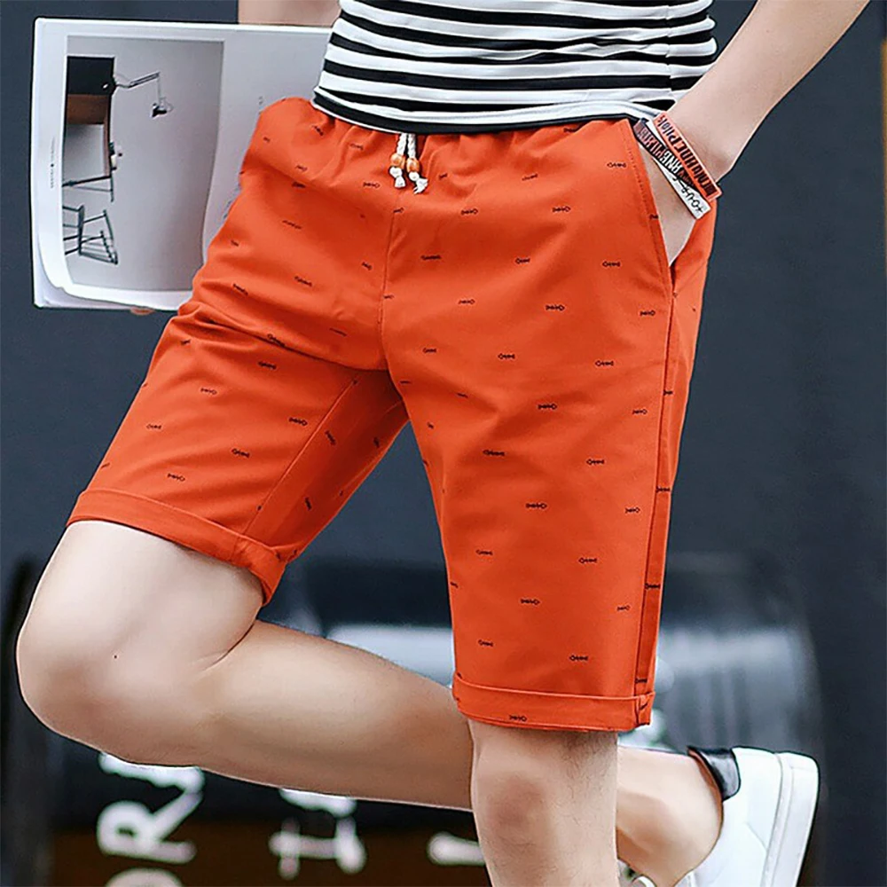 Men Casual Breathable Loose Pants Pockets Beach Print Sport Board Shorts Men's Short Summer Male Pant with Pocket