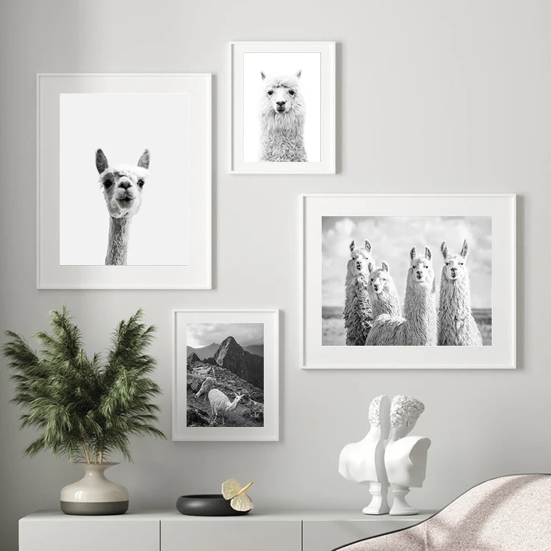 Печать и постер ламы, настенное искусство, декор альпака, искусство ламы, живопись на холсте, картина альпака, украшение для гостиной