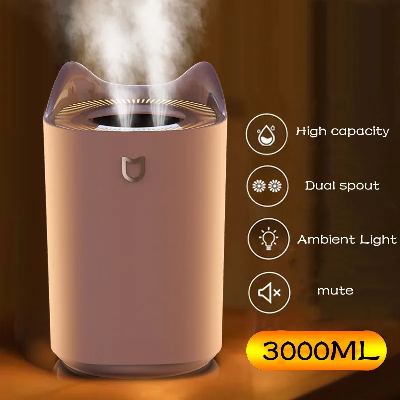 

3L Air Humidifier Double Nozzle Essential Oil Aroma Fragrance Diffuser Ultrasonic Aromatherapy Diffuser Mist Maker Table Home