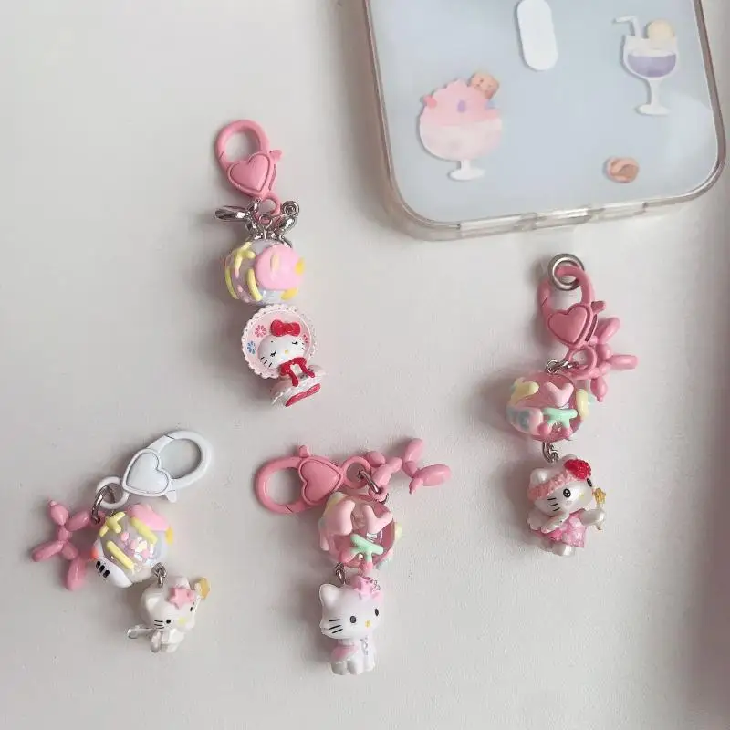 Kawaii Sanrio Hello Kitty брелок из бисера мультяшный аниме воздушный шар щенок Kt Cat кулон