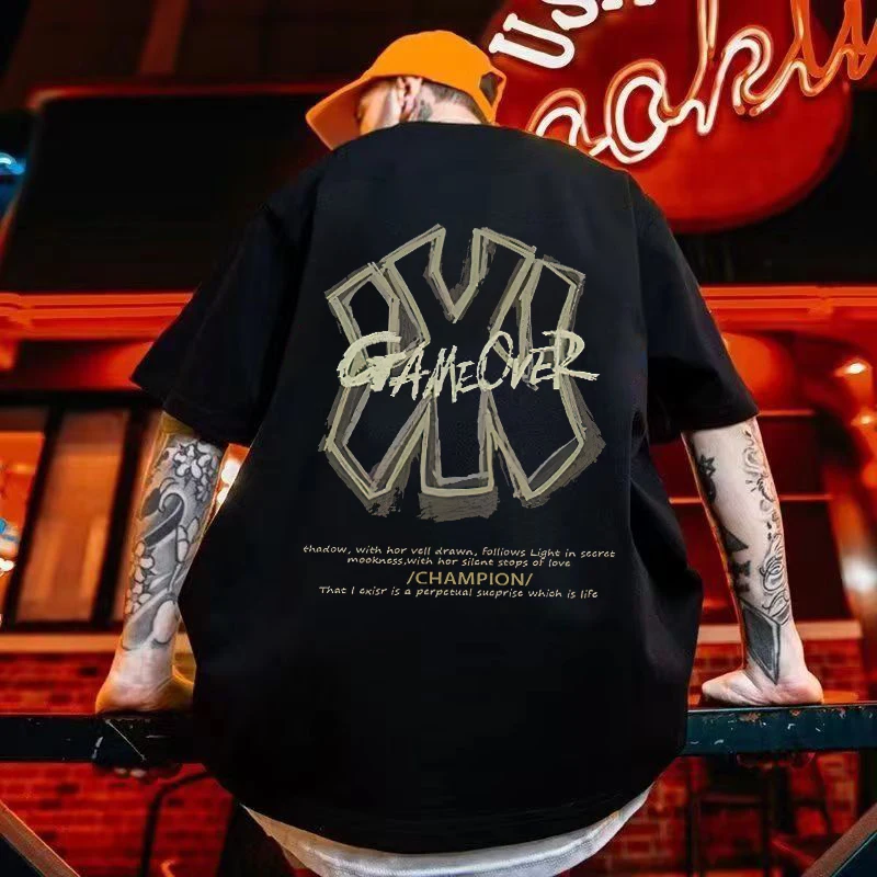 

Oversized T Shirt Mens Summer Cotton Short Sleeve Tees Casual Male Clothes Tops Luxury Brand Streetwear 2023 Fashion Loose Woman