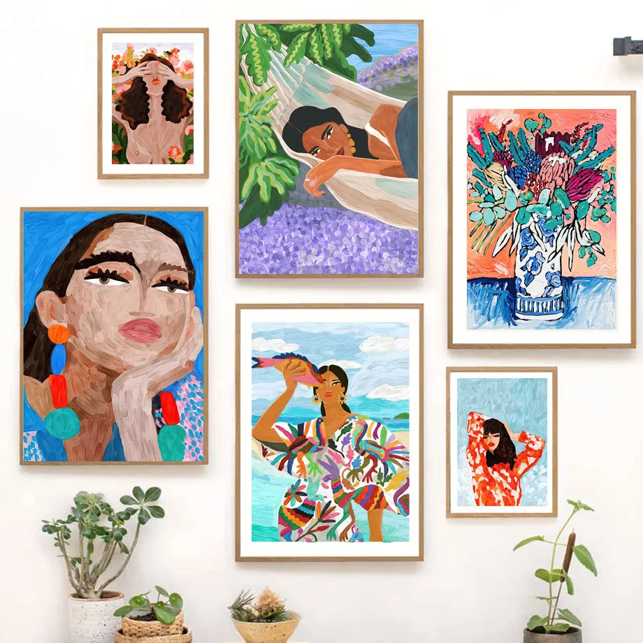 

5d Diy Vintage Oil Painting Girl Portrait Diamond Painting Tropical Flower Parrot Square Diamond Embroidery Mosaic Home Decor