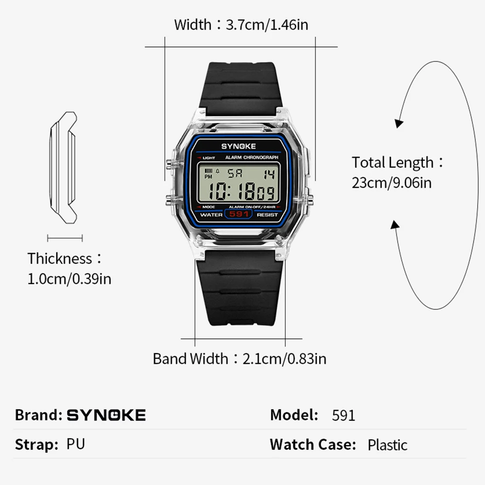 Модные мужские цифровые часы с секундомером