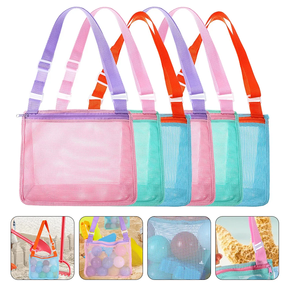 

6Pcs Portable Bags Wear-resistant Mesh Bags Multi-function Collecting Bags Beach Supply
