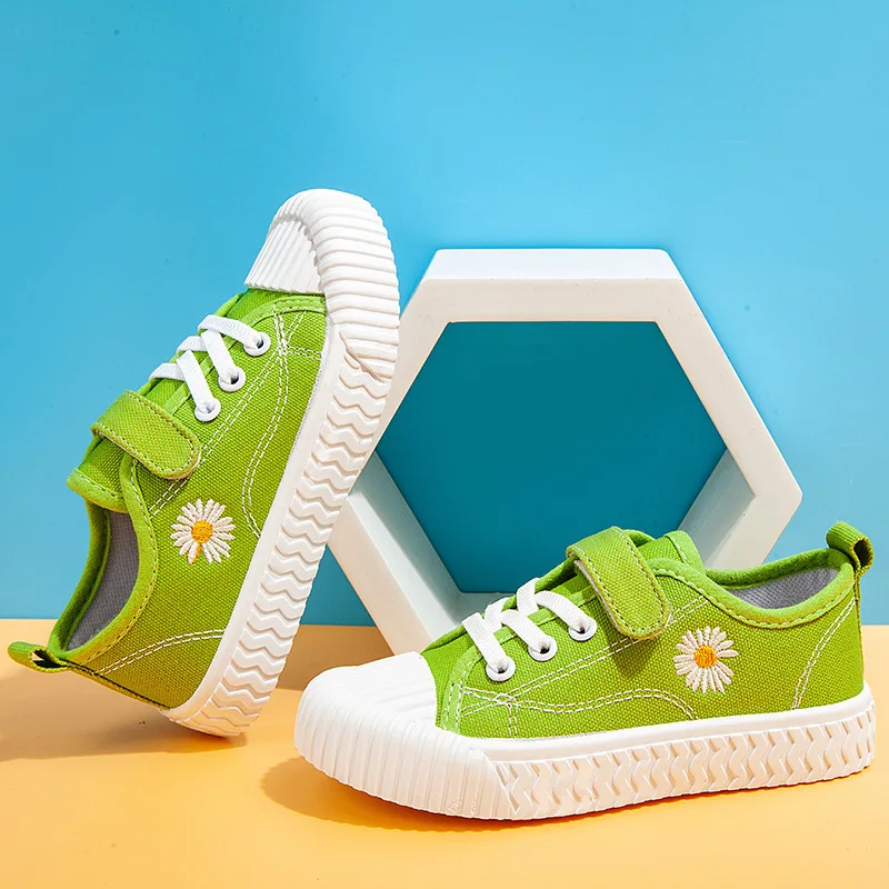 

Size 25-36 Children Soft Sole Flat Little Daisy Canvas Shoes Girls Boys Non-slip Breathable Casual Running Sneakers For Kids