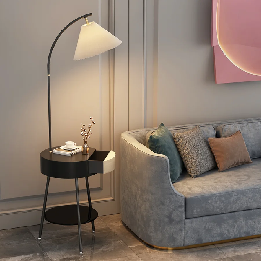 

Современная Минималистичная светодиодная Напольная Лампа с беспроводной зарядкой, домашний декор для гостиной, спальни, прикроватный свет...