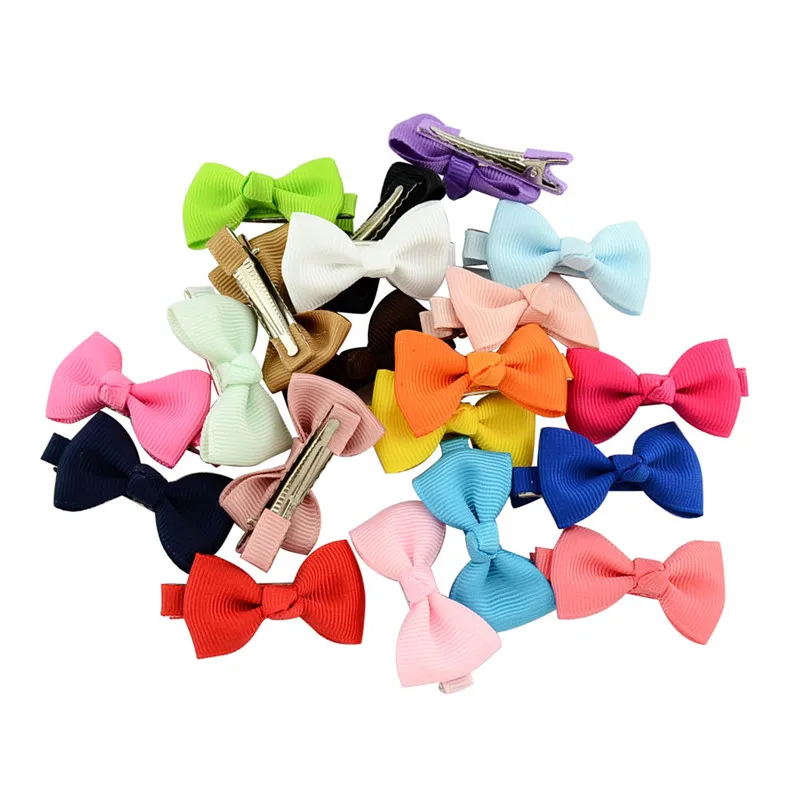 

10pcs/lot Solid Color Grosgrain Ribbon Bowknot Toddler Hair Clips Handmade Bows Baby Girls Barrettes Bangs Hairpins Photo Props