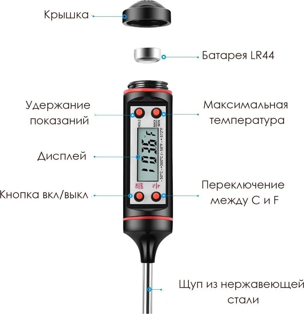 Электронный пищевой термометр TP101