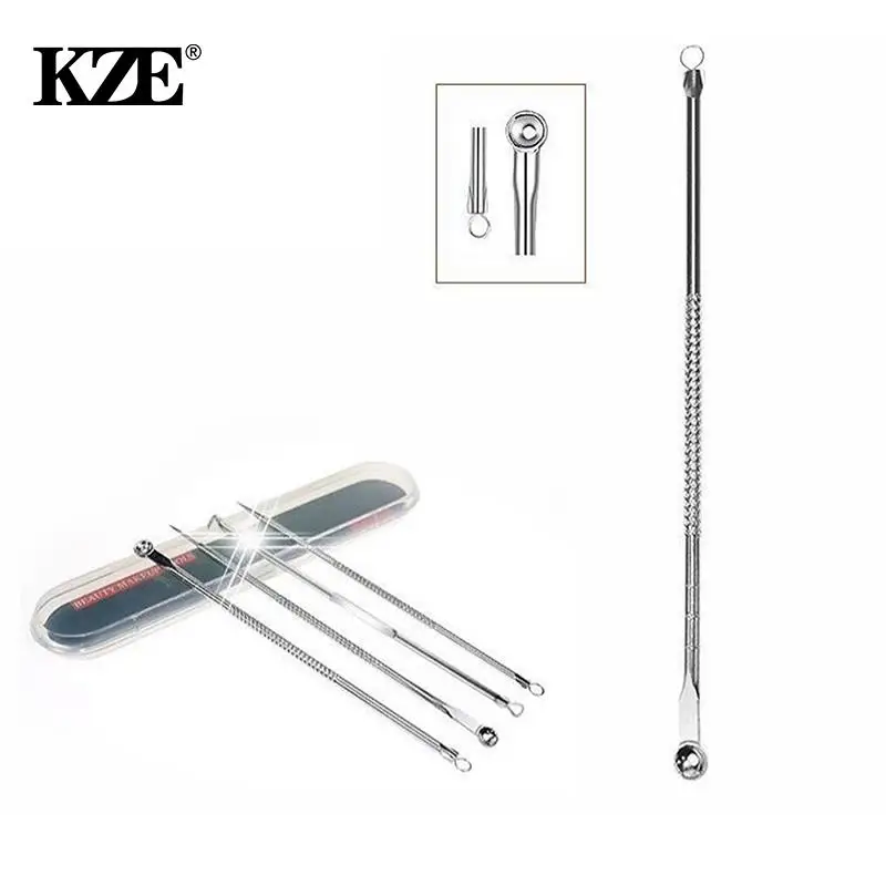

4pcs/set Squeeze Pimple Extractor Acne Needle Blackhead Blemish Remover Spot Cleaner Beauty Skin Care Tool 2 Colors