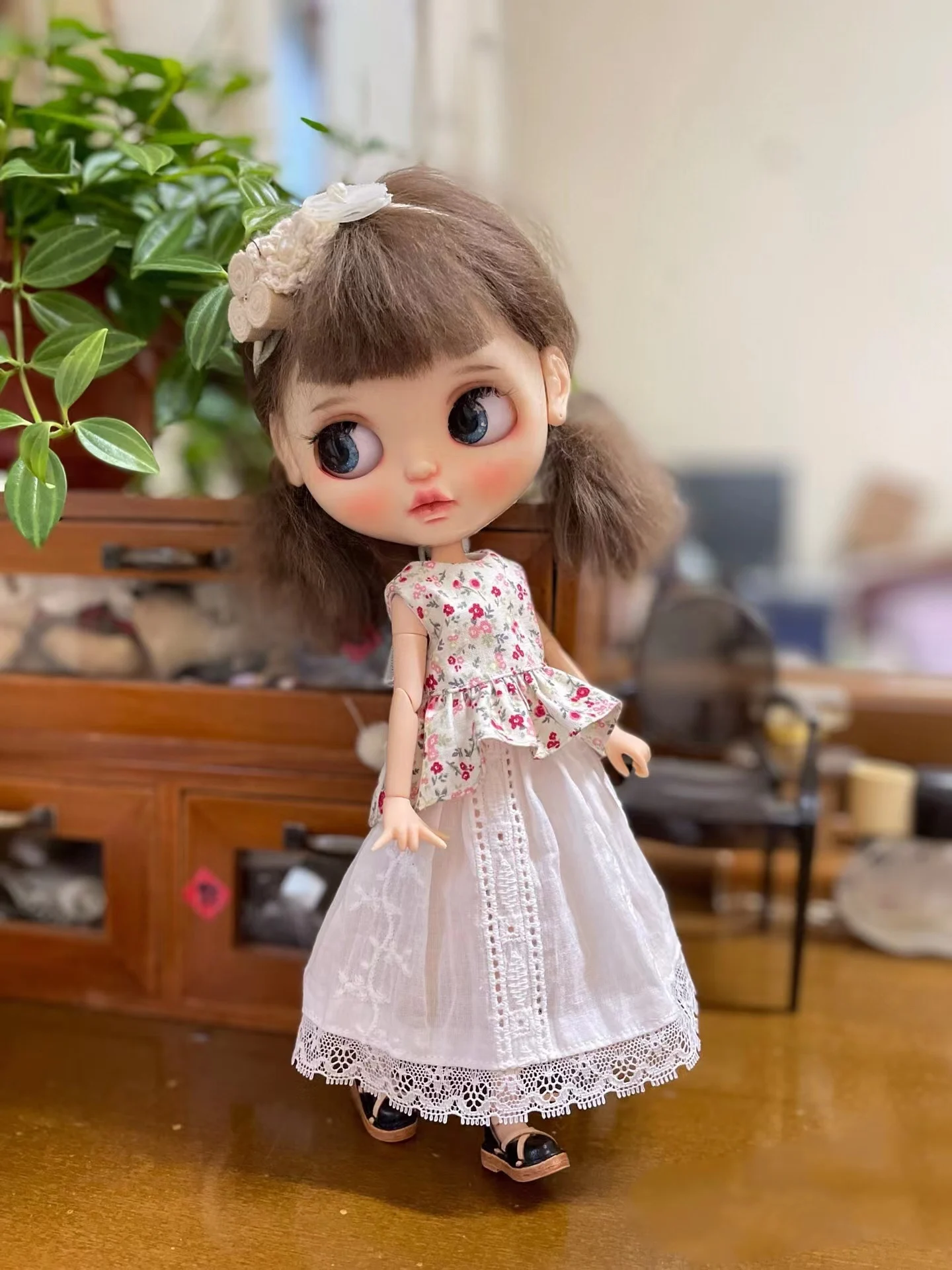 

Одежда Blythe, платье с цветочным принтом, короткая рубашка, длинная юбка 1/6, 30 см, BJD, аниме девушка (подходит для Pullip,Ob24, Licca)