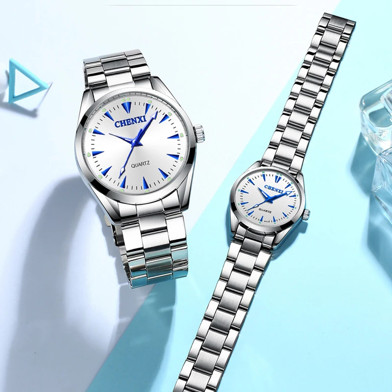 Couple Watches Pair Men And Women Stainless Steel Fashion Dress Lady Man Quartz Wristwatches Gifts Casual Quartz Watch Men Women