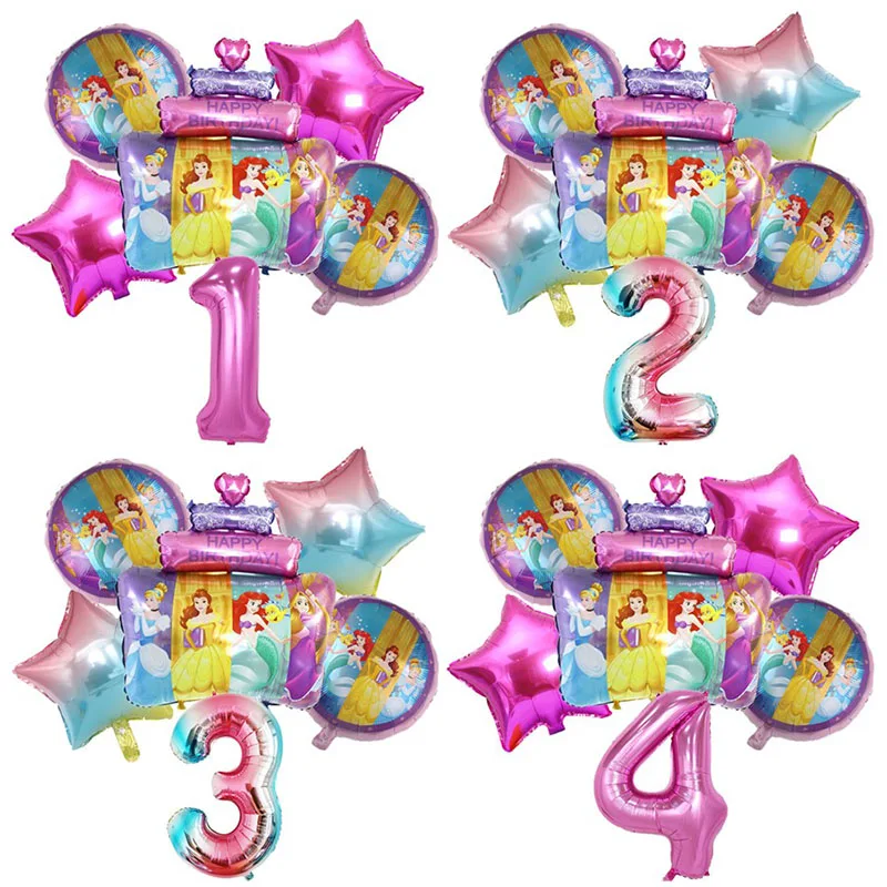 Набор гелиевых шаров принцессы комплект из 6 предметов Золушка Disney украшения для